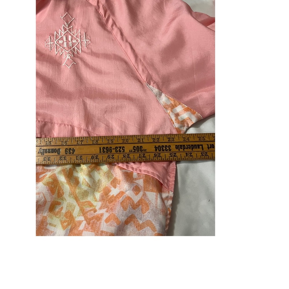 Vtg 90s Indications Pink Abstract Track Jacket Sz M Nylon Athleisure Windbreaker - Picture 10 of 11